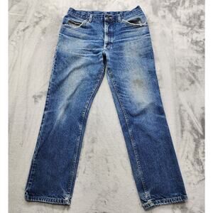 Vintage 80s Lee Jeans Mens 31/29 Blue Faded Distressed Broke-In Straight Grunge
